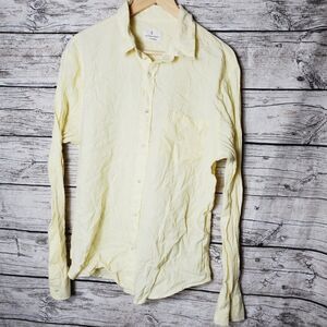 Mutual Weave Yellow Long Sleeve Button Down Shirt Size Large